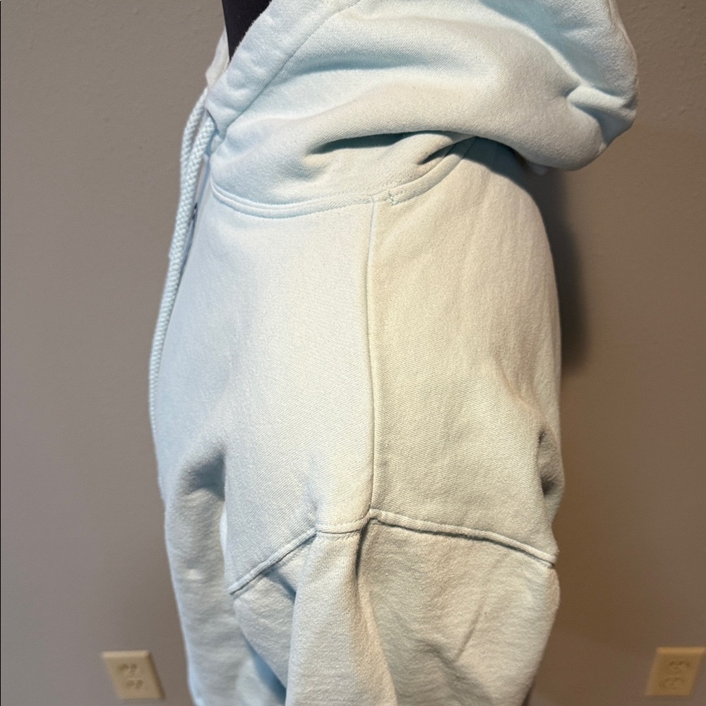 Men’s Large Overtime Sky Blue Hoodie with Sleeve Detail - Picture 7 of 10